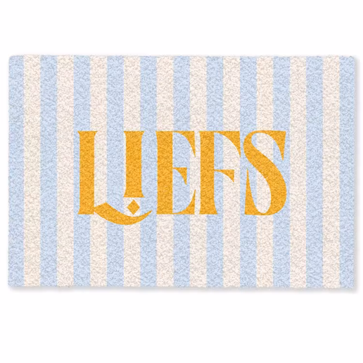 Deurmat - Oranje - Blauw - Strepen - Liefs — 1