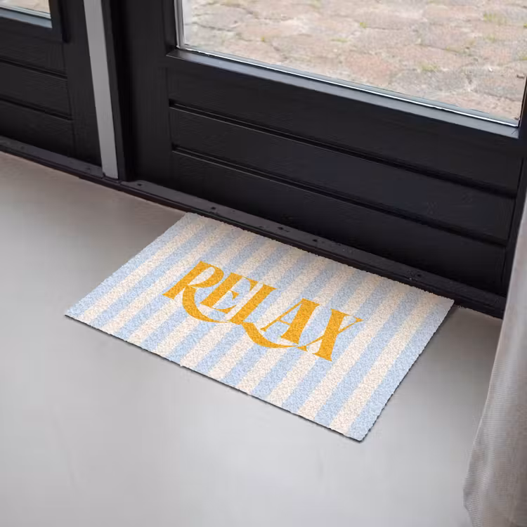 Deurmat - Oranje - Blauw - Strepen - Relax — 2