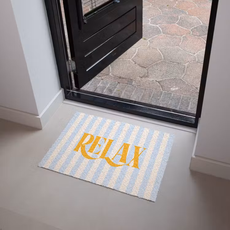 Deurmat - Oranje - Blauw - Strepen - Relax — 4