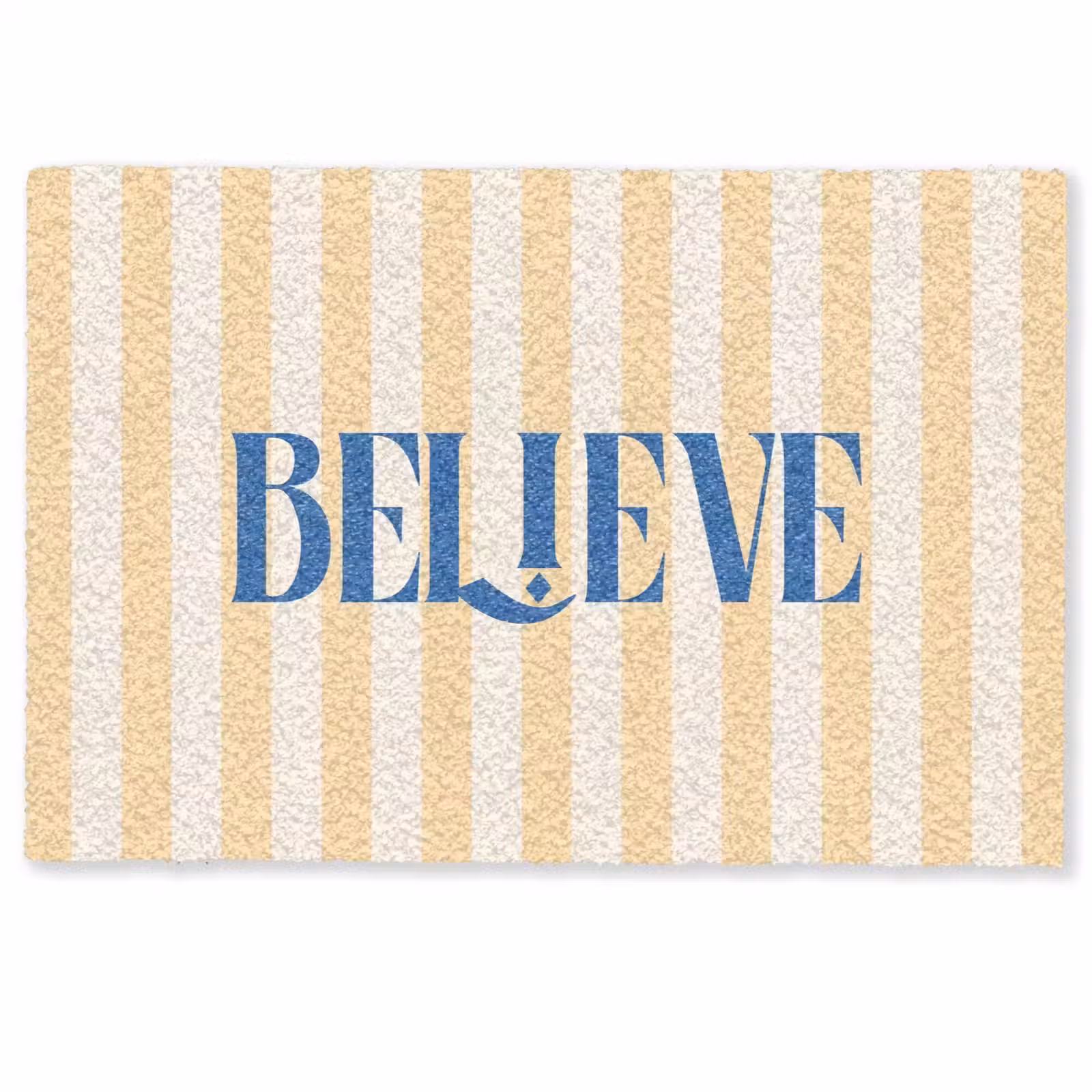 Deurmat - Blauw - Geel - Strepen - Believe — 1