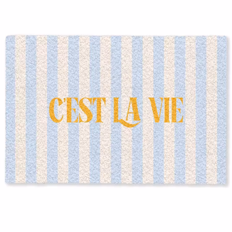 Deurmat - Alt: Oranje - Blauw - Strepen - C'est la vie — 1