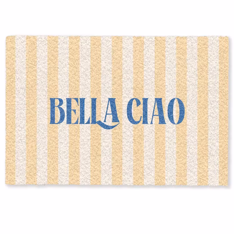 Deurmat - Blauw - Geel - Strepen - Bella Ciao — 1