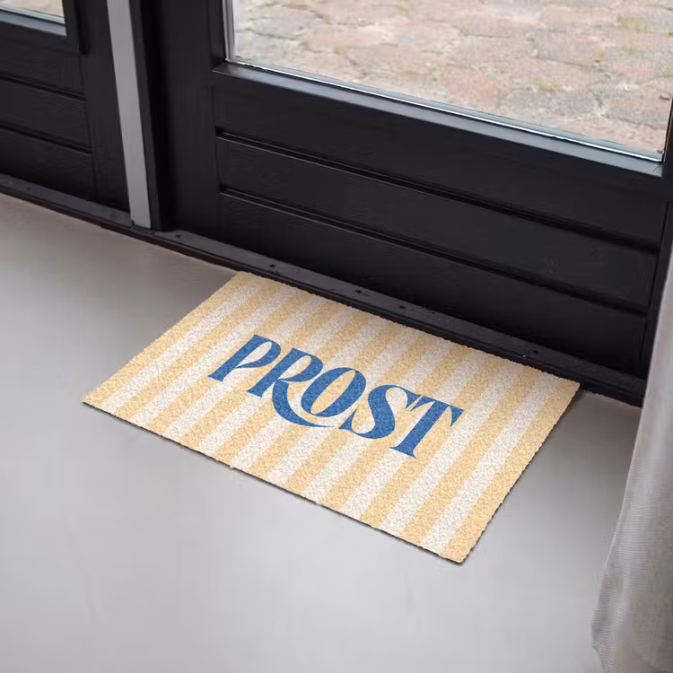 Deurmat - Blauw - Geel - Strepen - Prost — 2