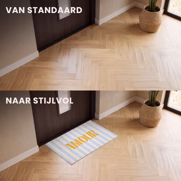 Deurmat - Oranje - Blauw - Strepen - Amour — 3
