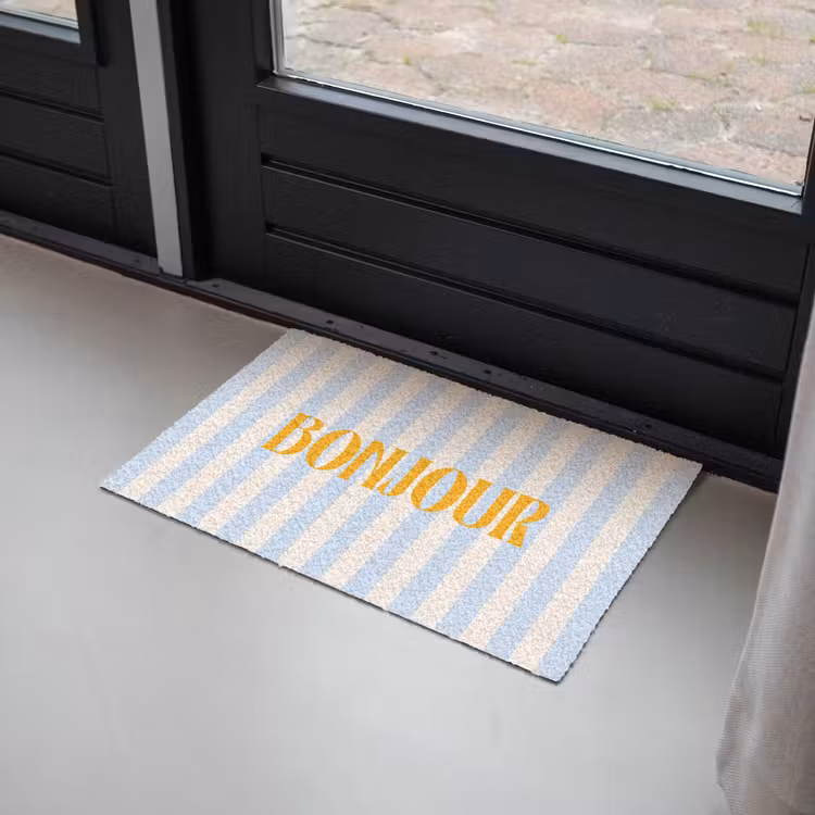 Deurmat - Oranje - Blauw - Strepen - Bonjour — 2