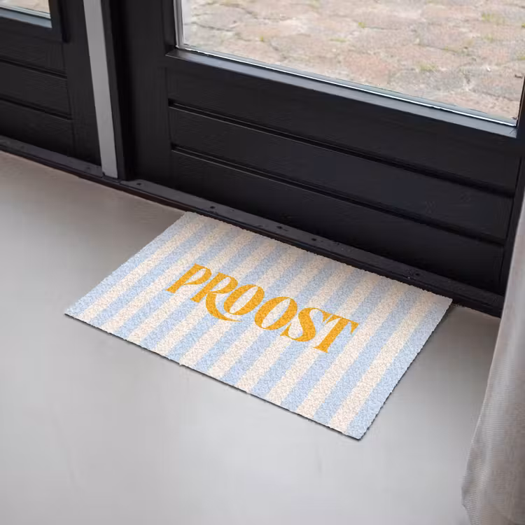 Deurmat - Oranje - Blauw - Strepen - Proost — 2