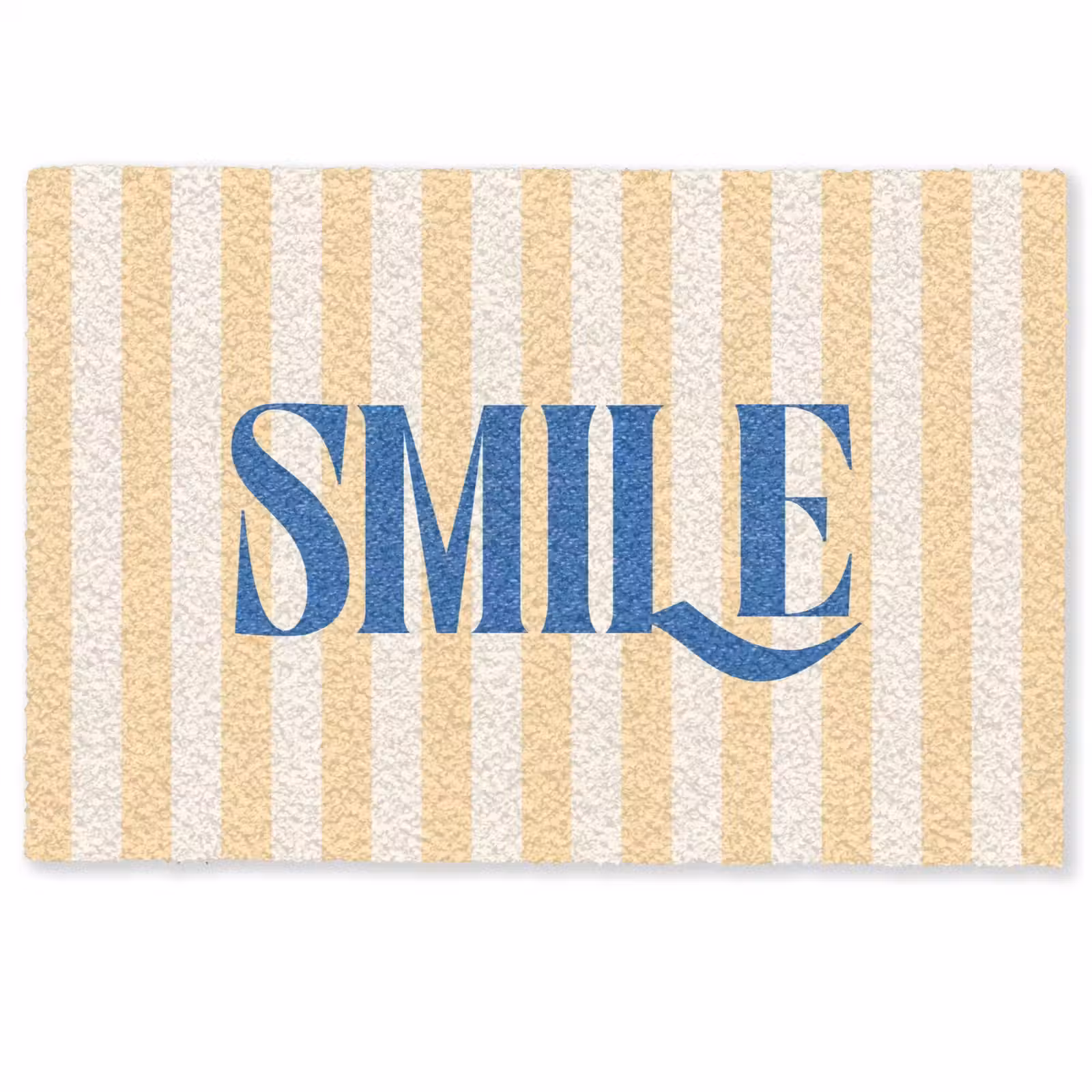 Deurmat - Blauw - Geel - Strepen - Smile — 1