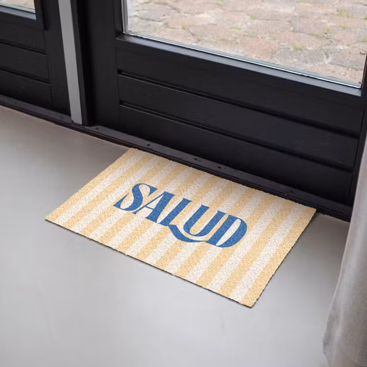 Deurmat - Blauw - Geel - Strepen - Salud — 2