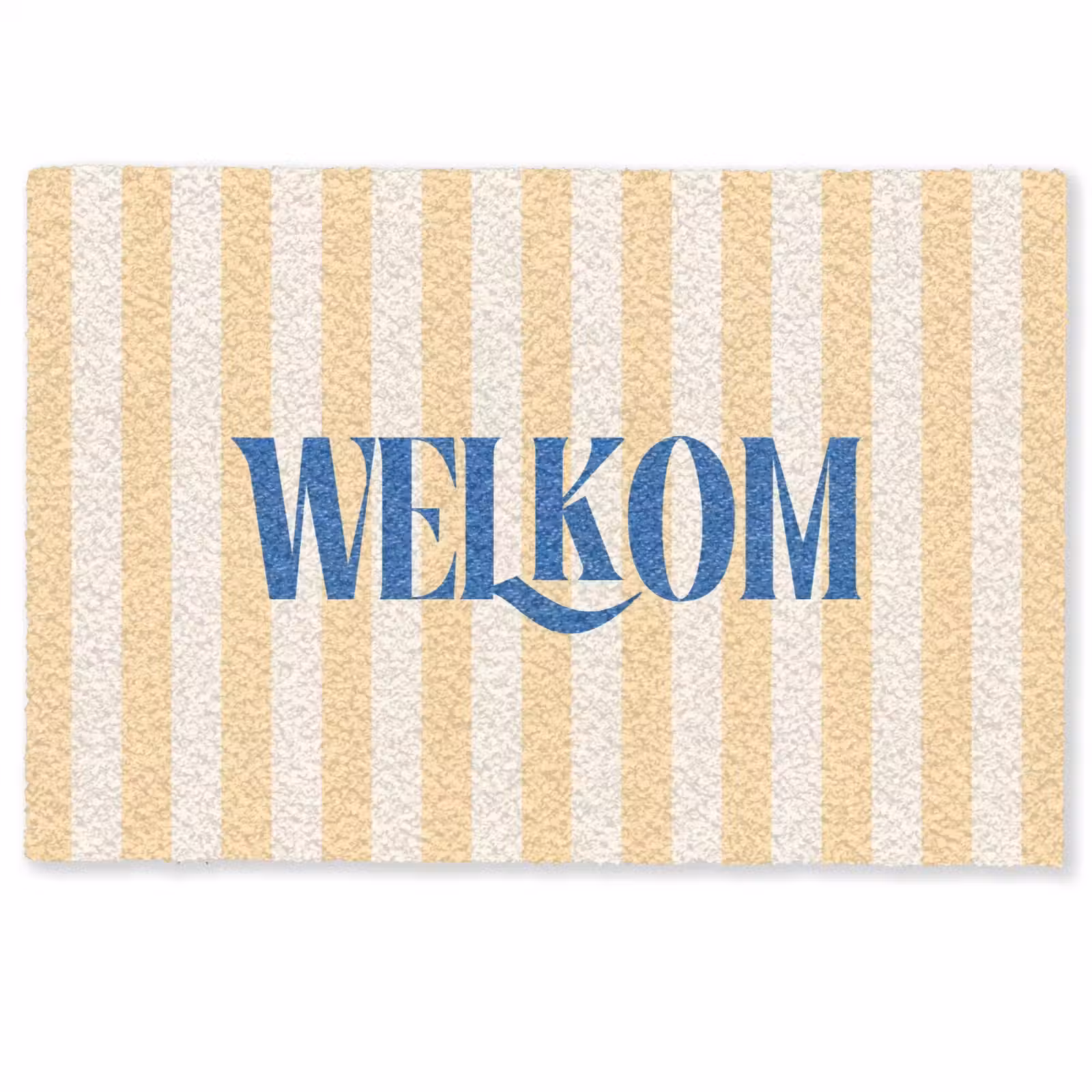 Deurmat - Blauw - Geel - Strepen - Welkom — 1