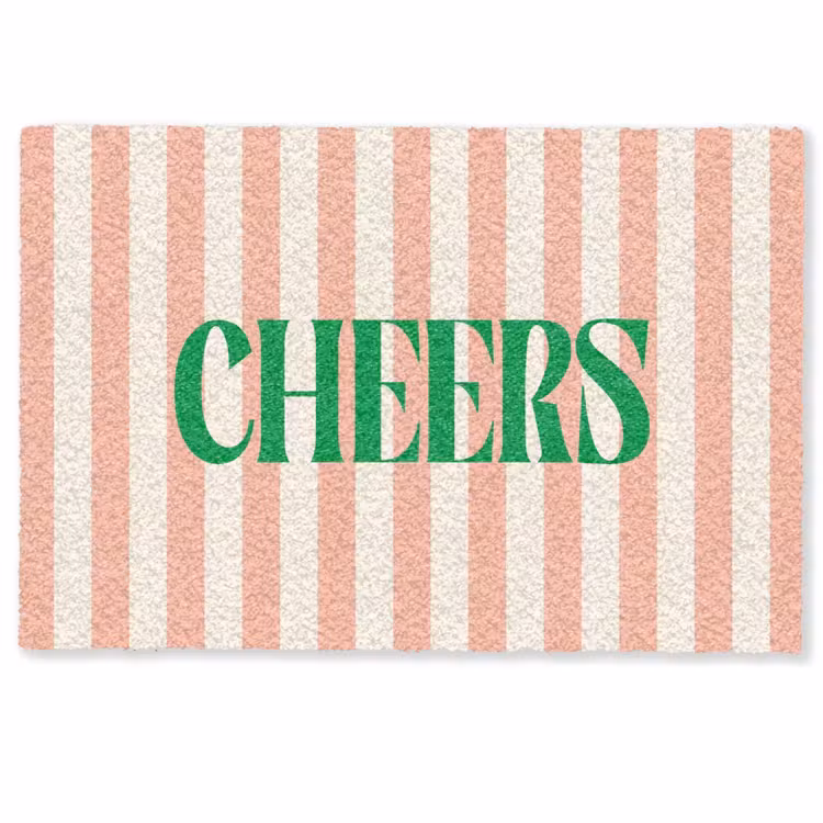 Deurmat - Zachtroze - Groen - Strepen - Cheers — 1