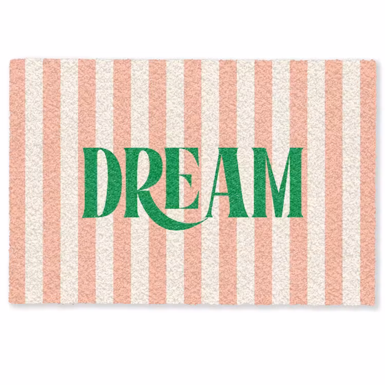 Deurmat - Zachtroze - Groen - Strepen - Dream — 1