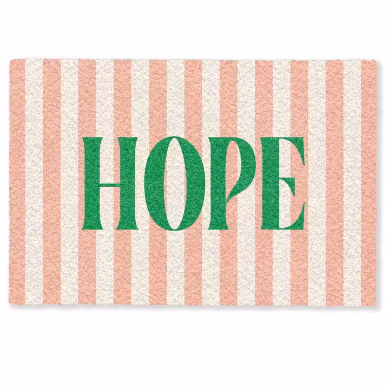 Deurmat - Zachtroze - Groen - Strepen - Hope — 1