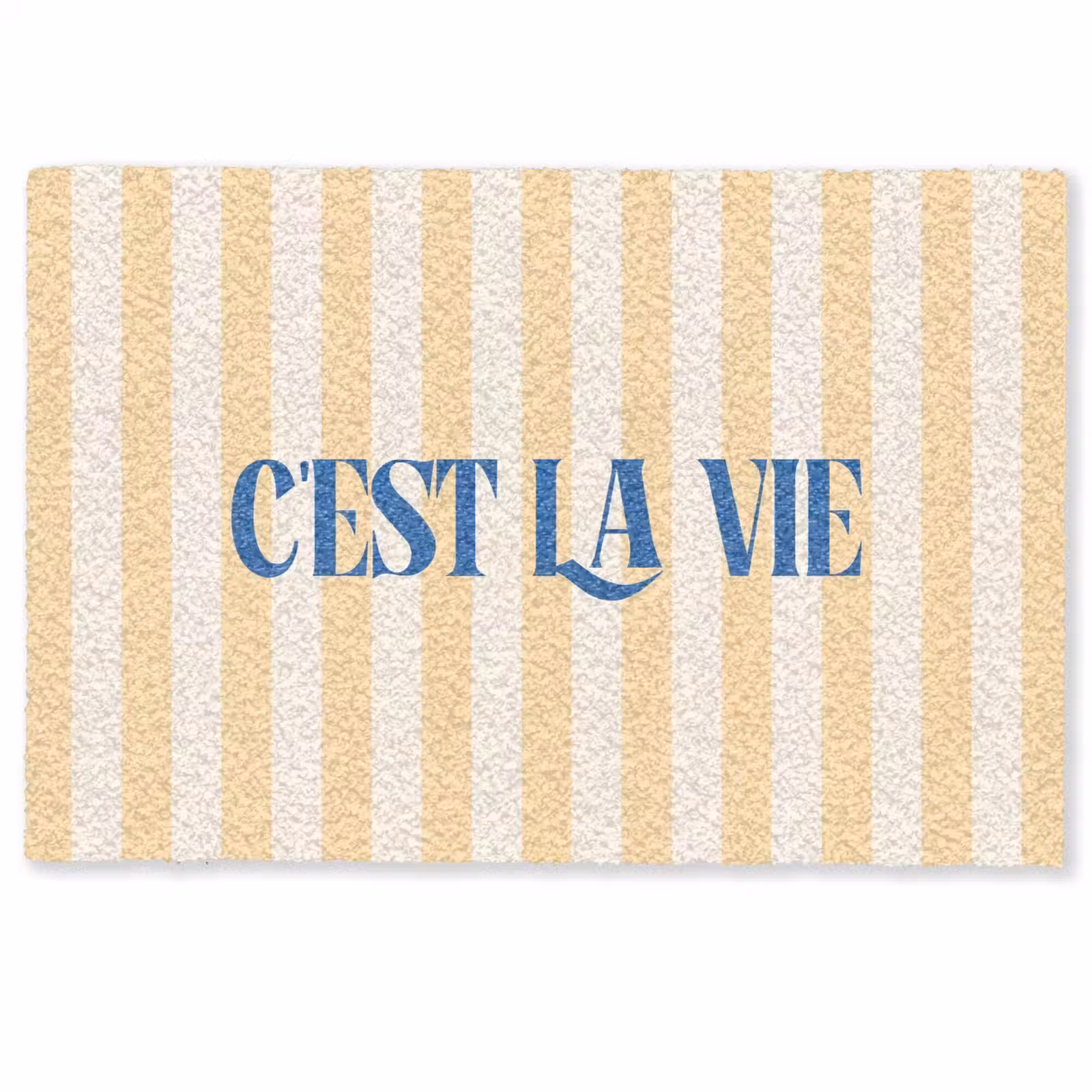 Deurmat - Blauw - Geel - Strepen - C'est La Vie — 1