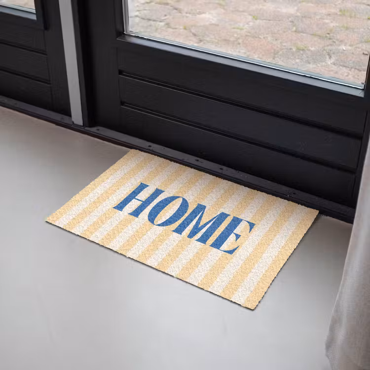Deurmat - Blauw - Geel - Strepen - Home — 2