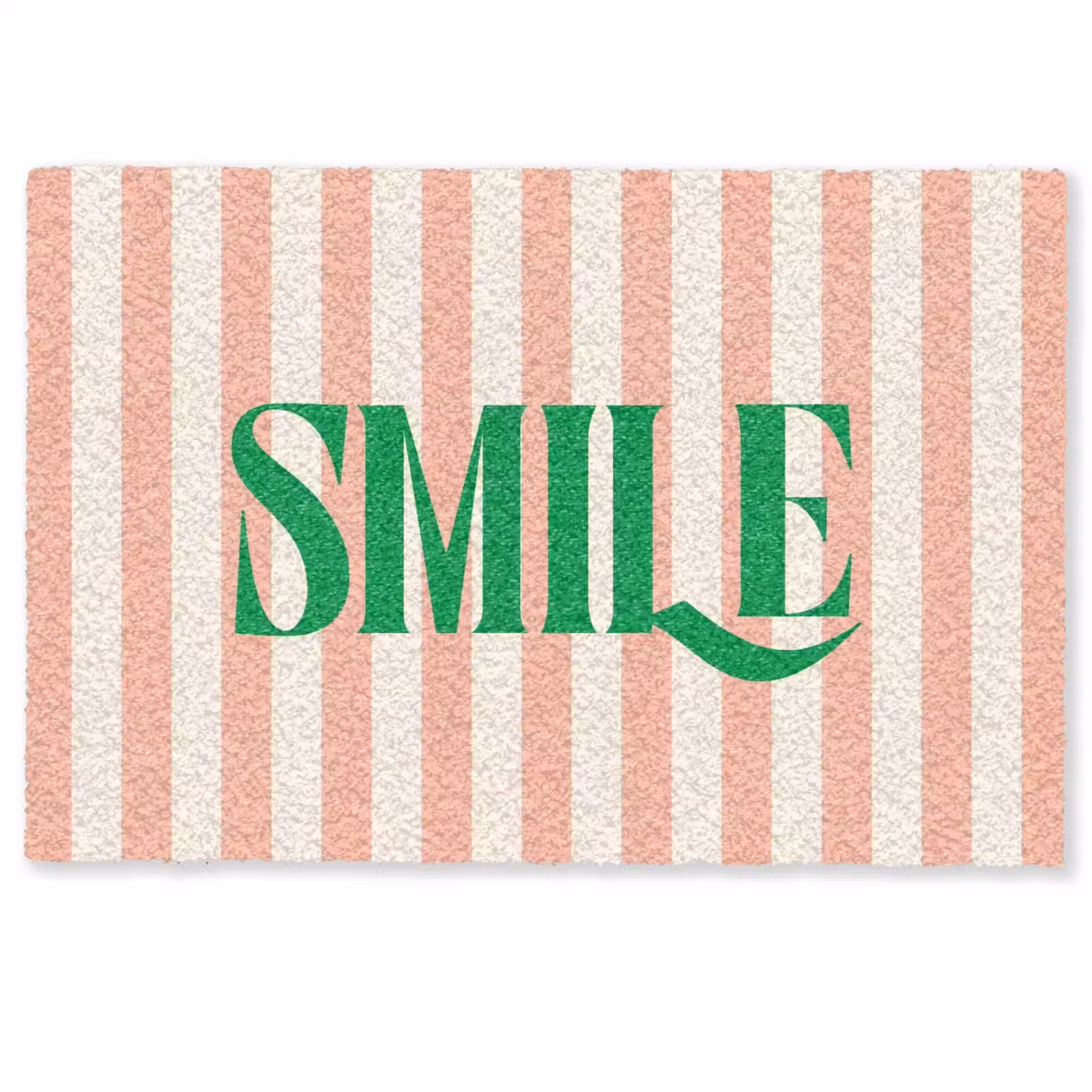 Deurmat - Zachtroze - Groen - Strepen - Smile — 1