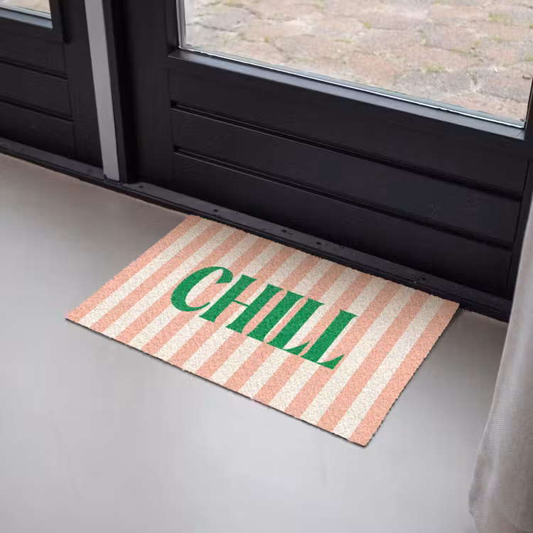 Deurmat - Zachtroze - Groen - Strepen - Chill — 2