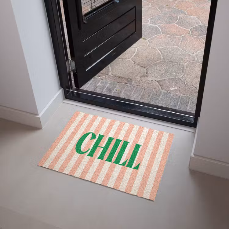 Deurmat - Zachtroze - Groen - Strepen - Chill — 4