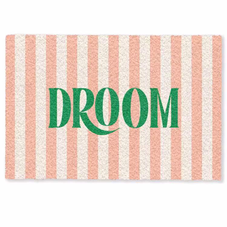 Deurmat - Zachtroze - Groen - Strepen - Droom — 1