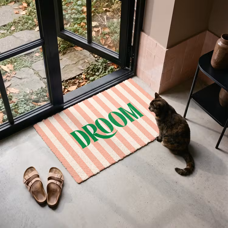 Deurmat - Zachtroze - Groen - Strepen - Droom — 2