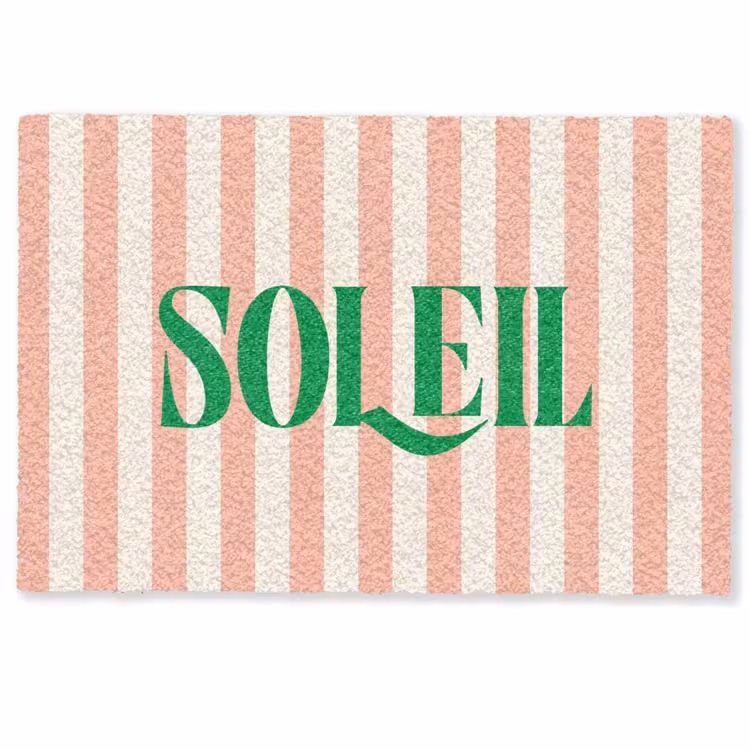 Deurmat - Zachtroze - Groen - Strepen - Soleil — 1