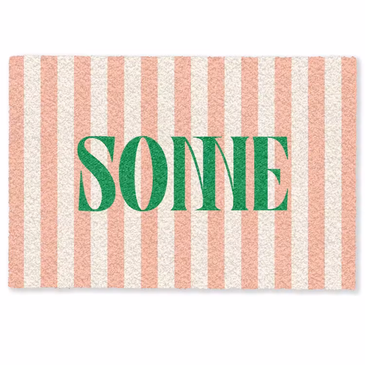 Deurmat - Zachtroze - Groen - Strepen - Sonne — 1