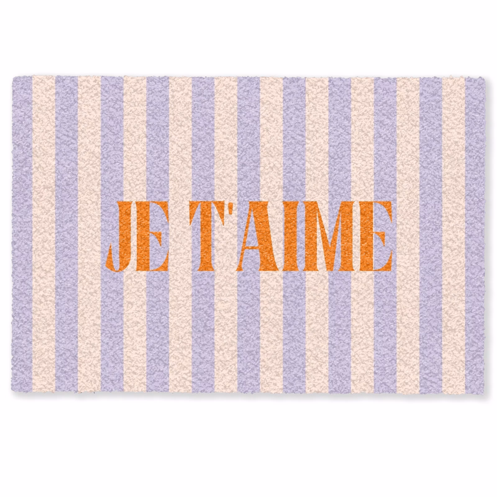 Deurmat - Lila - Oranje - Strepen - Je t'aime — 1