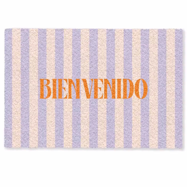 Deurmat - Lila - Oranje - Strepen - Bienvenido — 1
