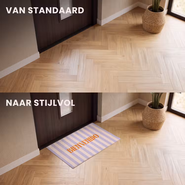 Deurmat - Lila - Oranje - Strepen - Bienvenido — 3