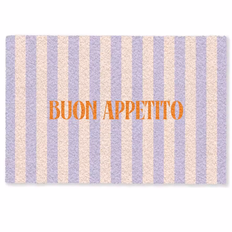 Deurmat - Lila - Oranje - Strepen - Buon Appetito — 1