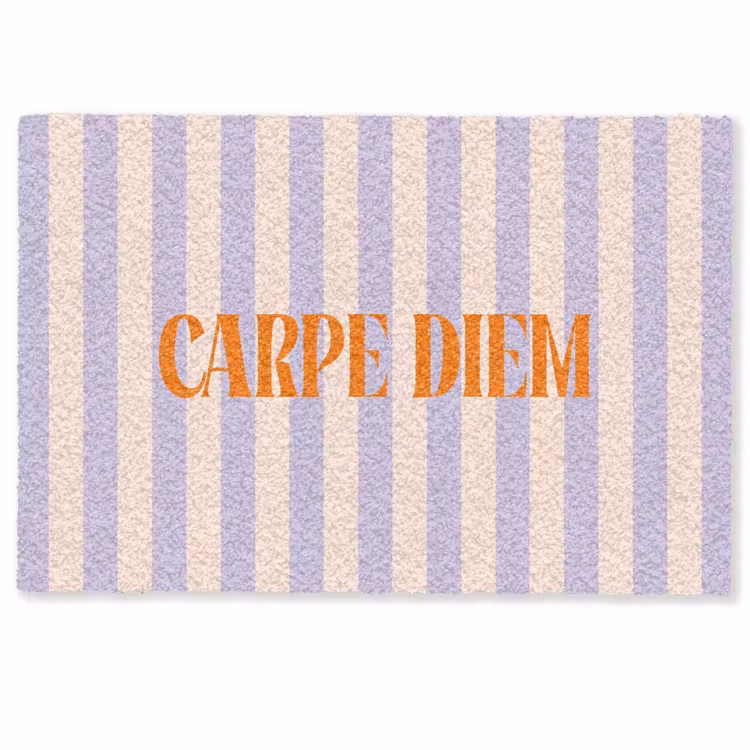 Deurmat - Lila - Oranje - Strepen - Carpe Diem — 1