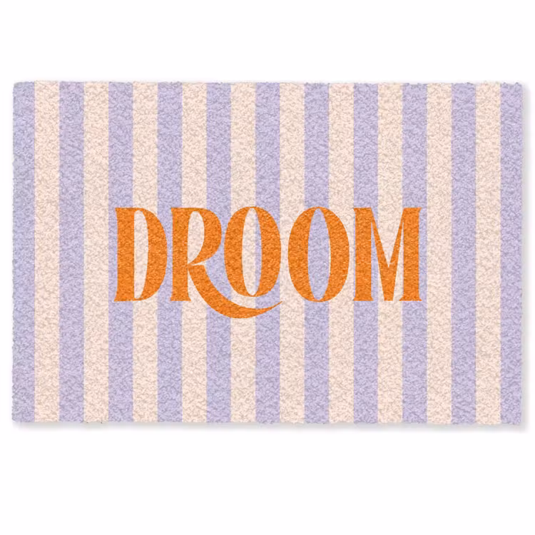 Deurmat - Lila - Oranje - Strepen - Droom — 1