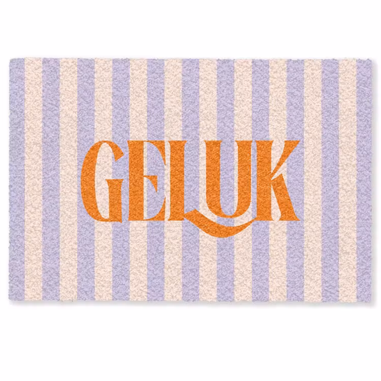 Deurmat - Lila - Oranje - Strepen - Geluk — 1
