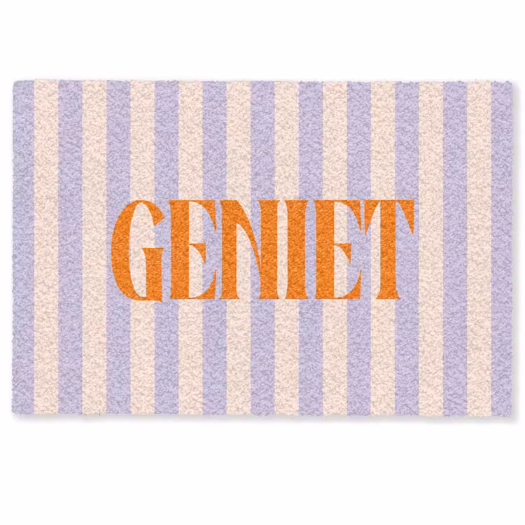 Deurmat - Lila - Oranje - Strepen - Geniet — 1