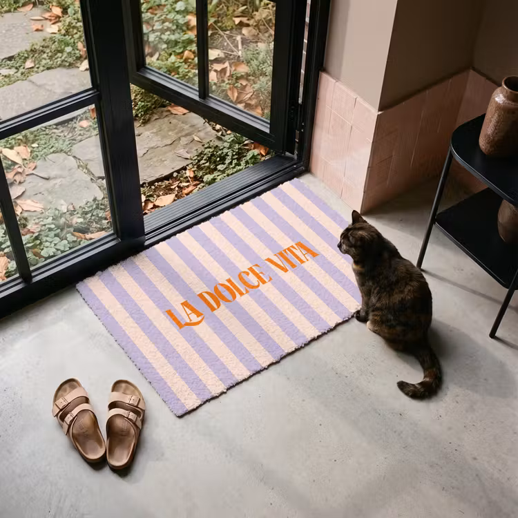 Deurmat - Lila - Oranje - Strepen - La Dolce Vita — 2