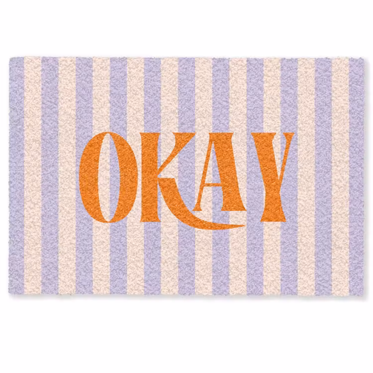Deurmat - Lila - Oranje - Strepen - Okay — 1