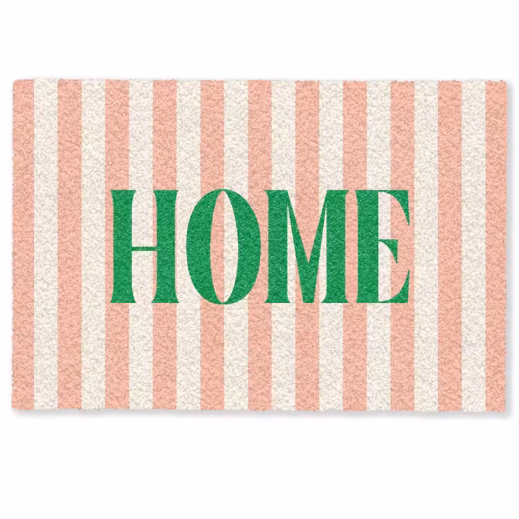 Deurmat - Zachtroze - Groen - Strepen - Home — 1