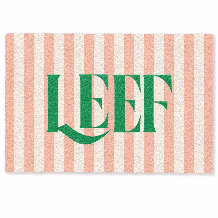 Deurmat - Zachtroze - Groen - Strepen - Leef — 1