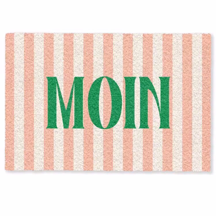 Deurmat - Zachtroze - Groen - Strepen - Moin — 1