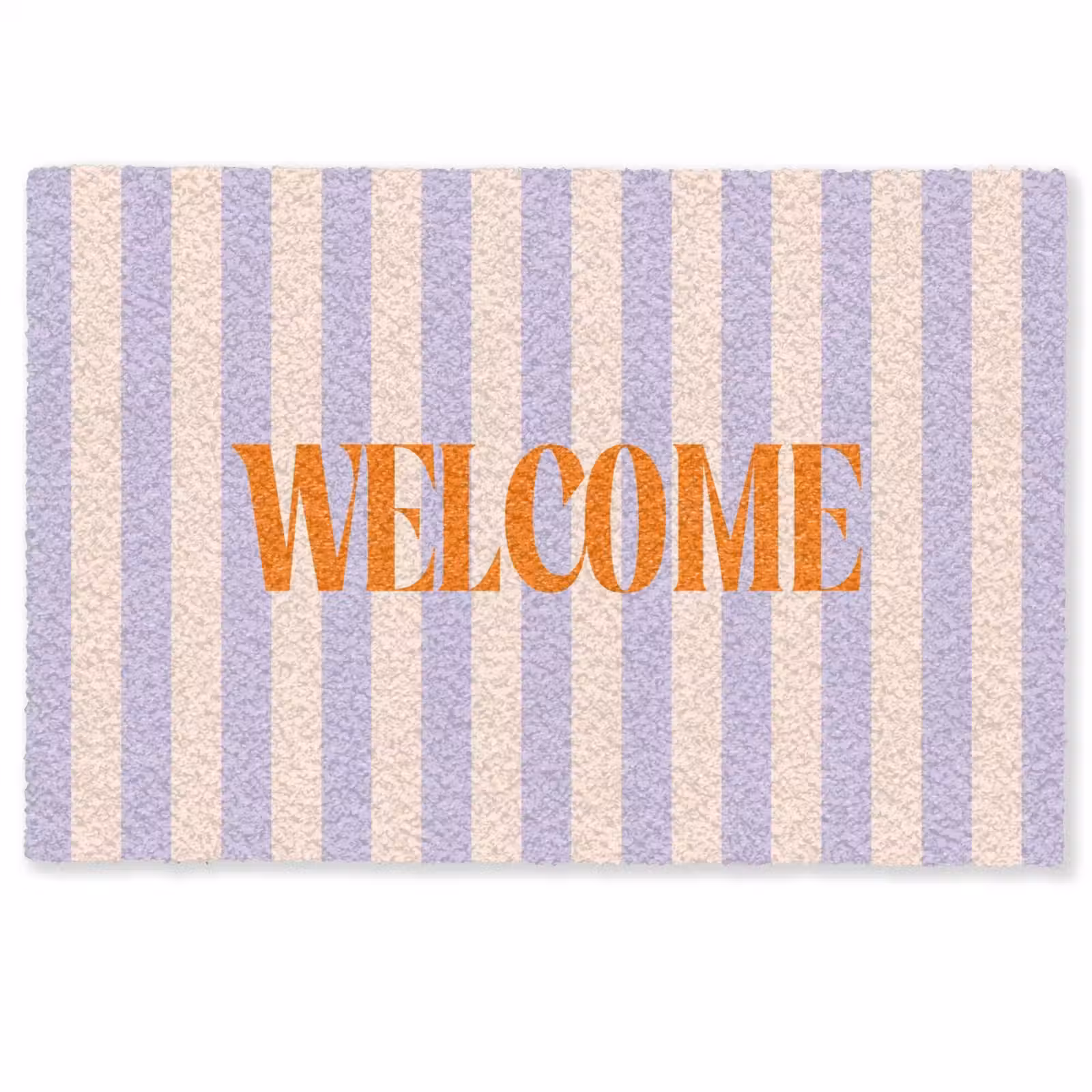 Deurmat - Lila - Oranje - Strepen - Welcome — 1