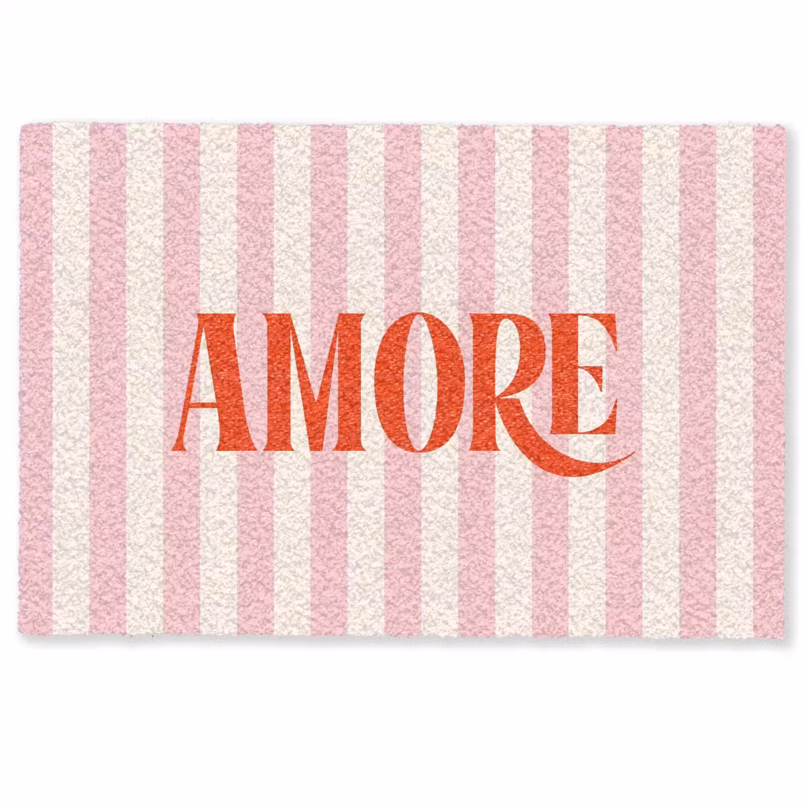 Deurmat - Zachtroze - Rood - Strepen - Amore — 1