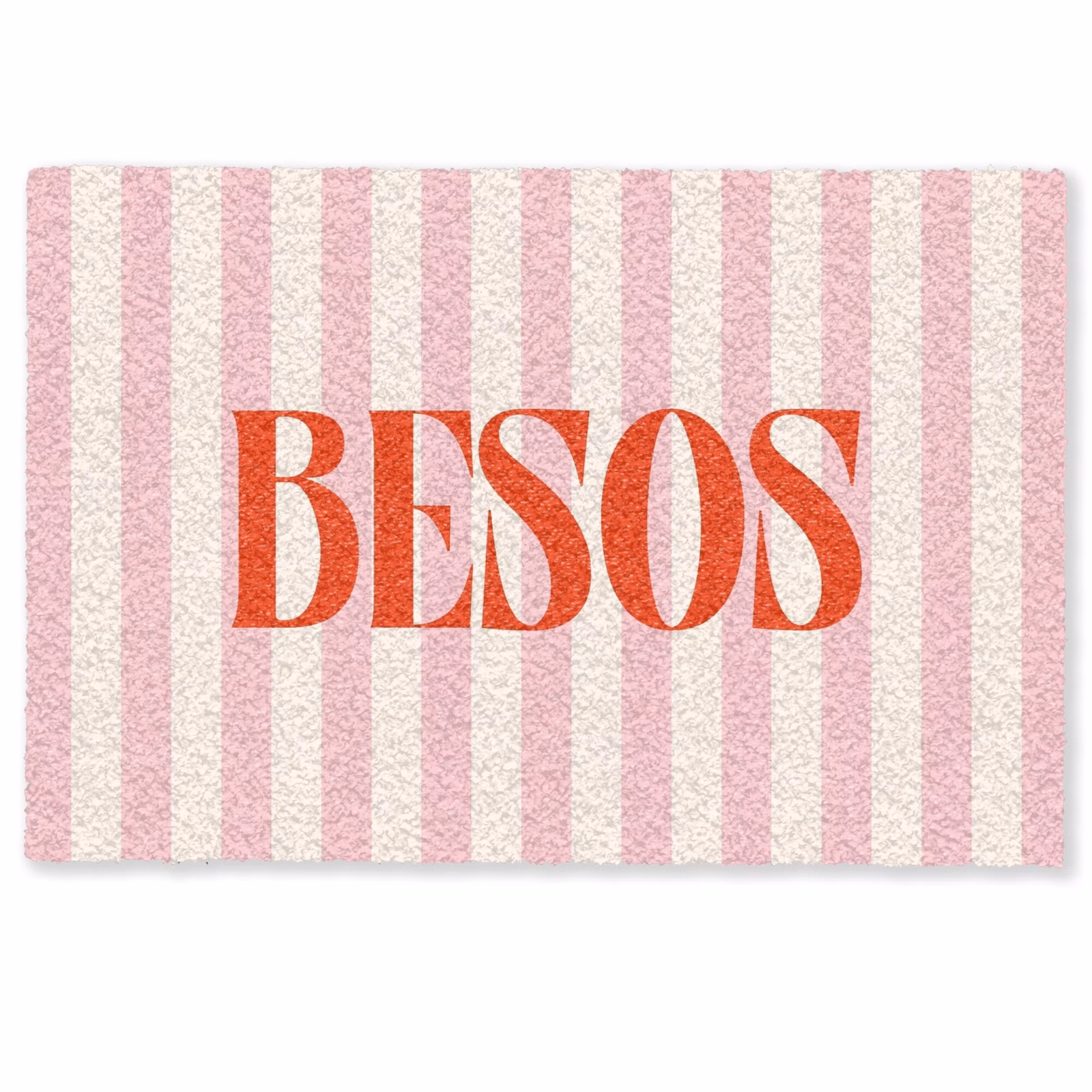 Deurmat - Zachtroze - Rood - Strepen - Besos — 1