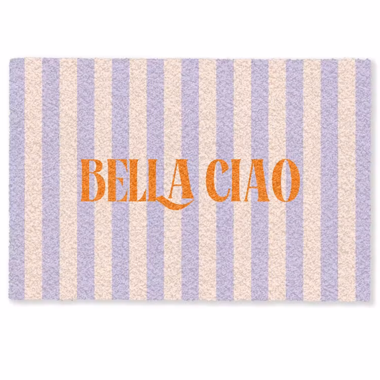 Deurmat - Lila - Oranje - Strepen - Bella Ciao — 1