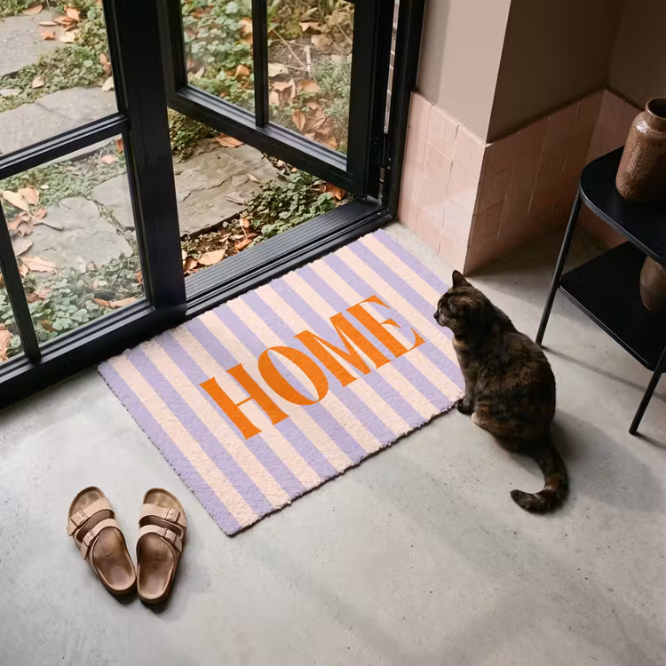 Deurmat - Lila - Oranje - Strepen - Home — 2