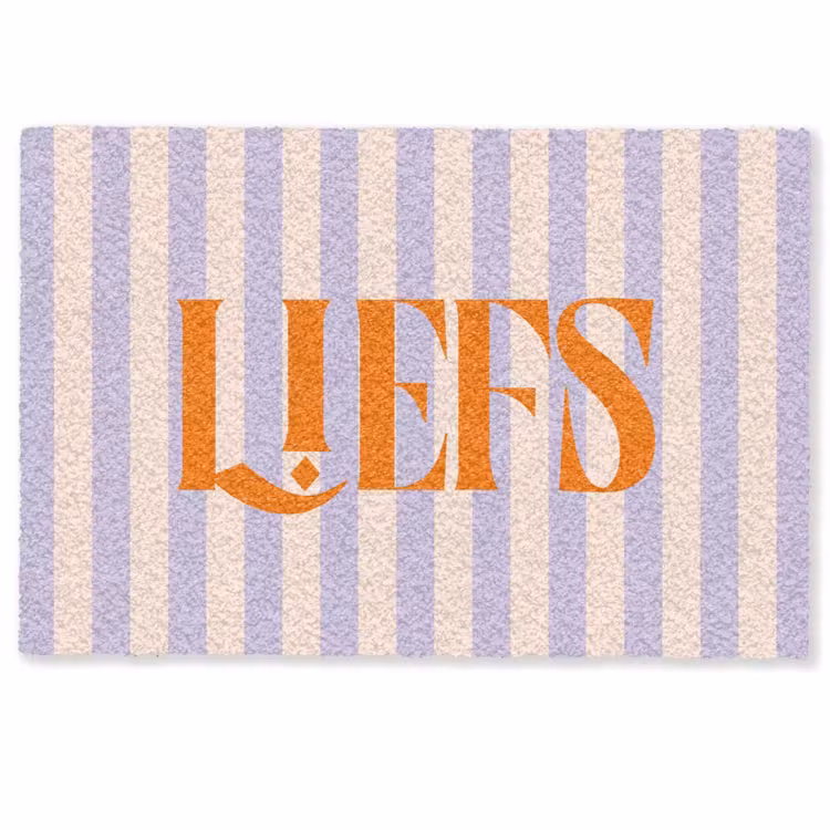 Deurmat - Lila - Oranje - Strepen - Liefs — 1