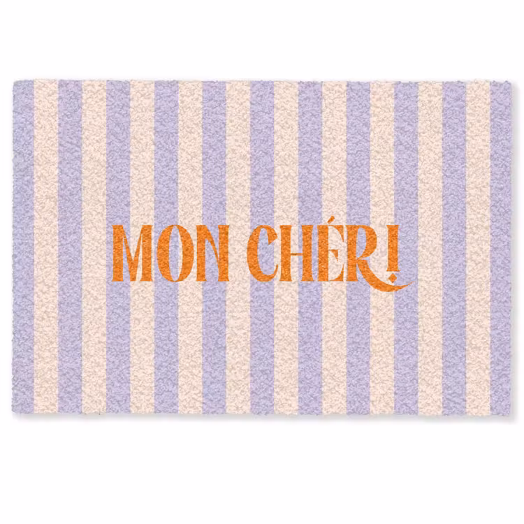 Deurmat - Lila - Oranje - Strepen - Mon Chéri — 1