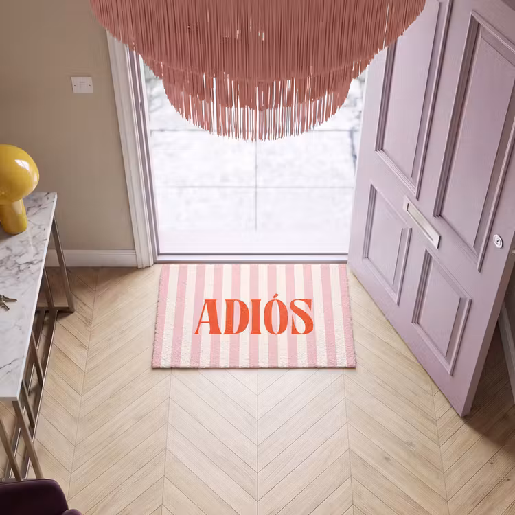 Deurmat - Zachtroze - Rood - Strepen - Adiós — 4