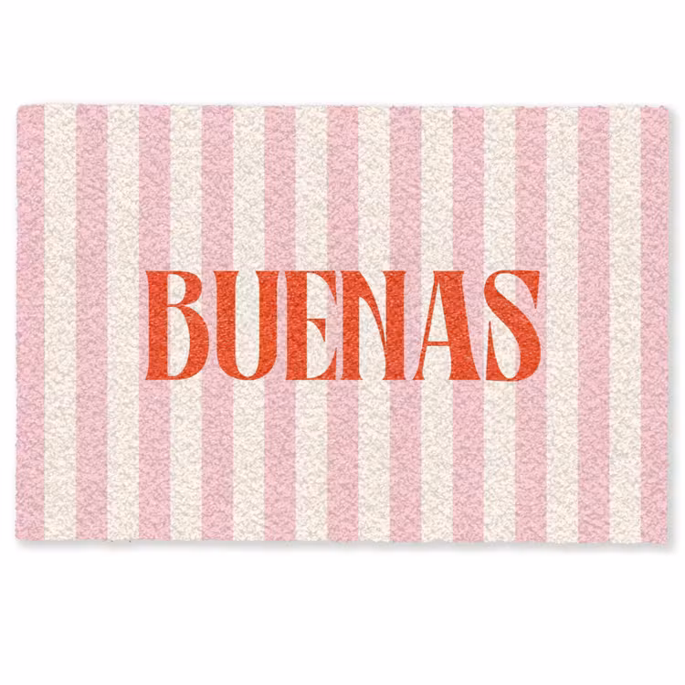 Deurmat - Zachtroze - Rood - Strepen - Buenas — 1