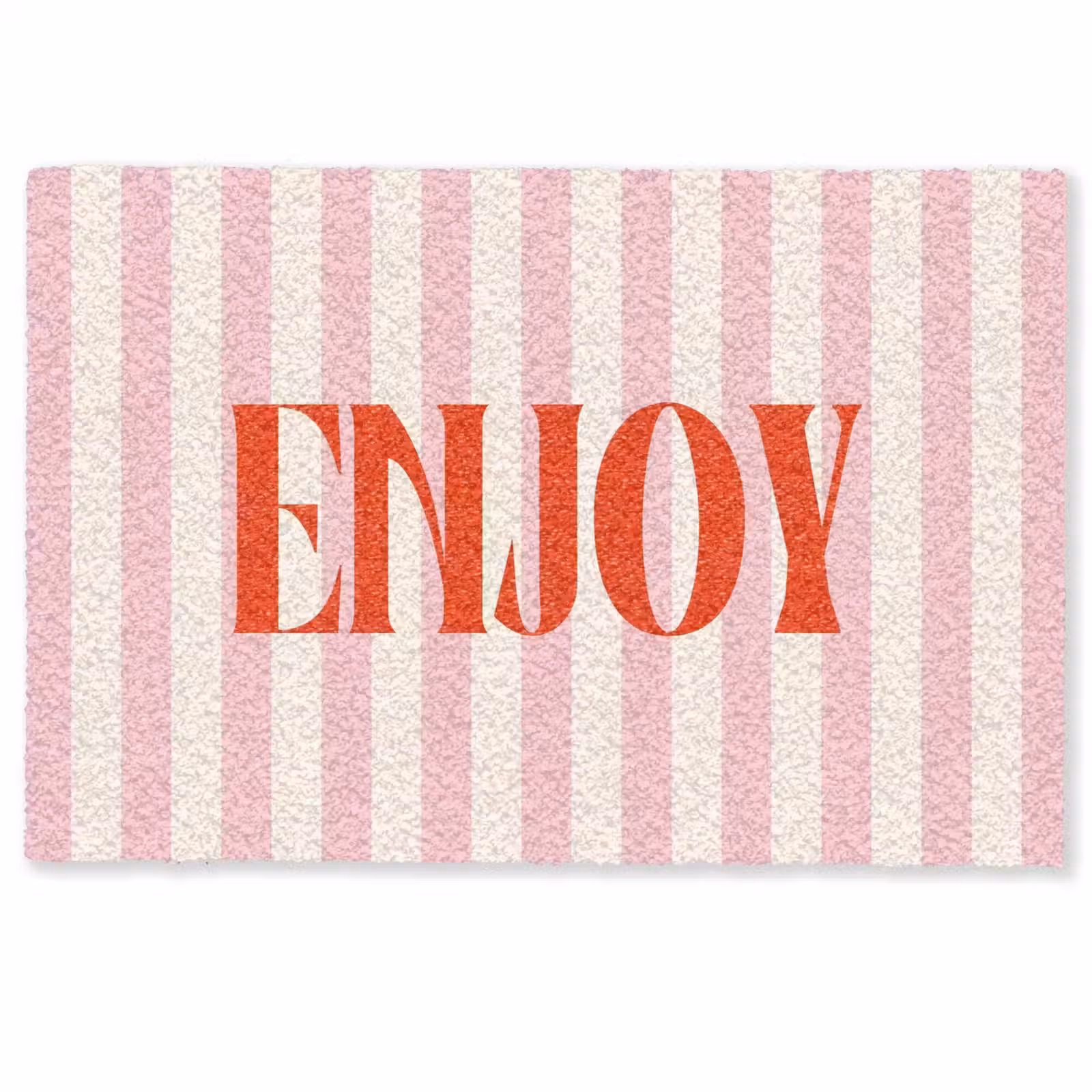Deurmat - Zachtroze - Rood - Strepen - Enjoy — 1