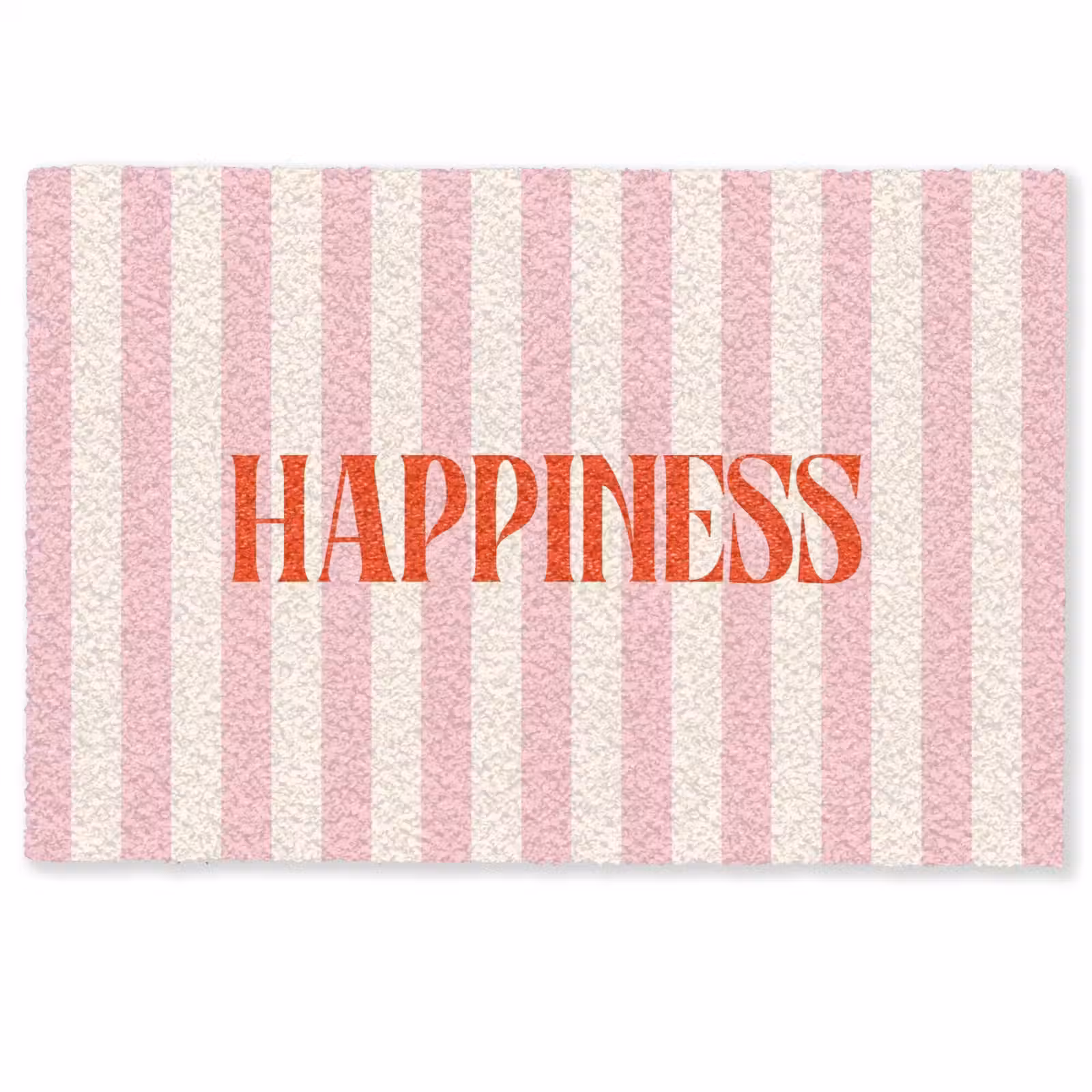Deurmat - Zachtroze - Rood - Strepen - Happiness — 1