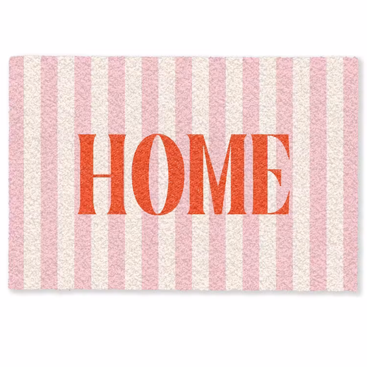 Deurmat - Zachtroze - Rood - Strepen - Home — 1